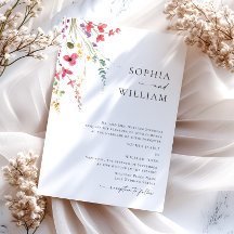 水彩牧草地ワイルドフラワーボヘミアン結婚ズ