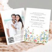 水彩牧草地ワイルドフラワーボヘミアン結婚ズ 招待状