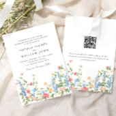 水彩牧草地ワイルドフラワーボヘミアン結婚ズ 招待状