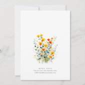 水彩牧草地ワイルドフラワーボヘミアン結婚ズ 招待状 (裏面)