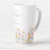 水彩牧草地ワイルドフラワーマザーの日 カフェラテマグ (右アングル)