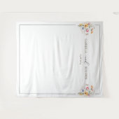 水彩牧草地ワイルドフラワー結婚の背景 タペストリー (正面(横))