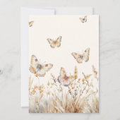 水彩牧草蝶の卒業 招待状 (裏面)