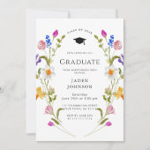 水彩牧草野草坊保卒業パーティー 招待状 (正面)