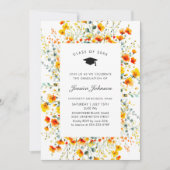 水彩牧草野草坊保卒業パーティー 招待状 (正面)