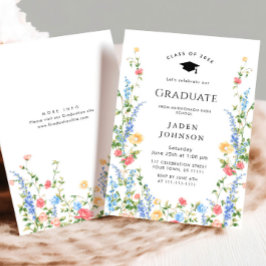 水彩牧草野草坊保卒業パーティー 招待状