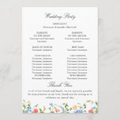 水彩牧草野草防峰結婚の式 プログラム (裏面)