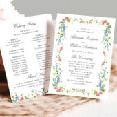 水彩牧草野草防峰結婚の式 プログラム