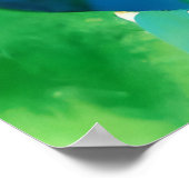 水彩犬お洒落プールパーティースクエアポスター ポスター (角)