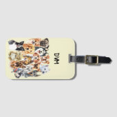 水彩犬がコラージュを生パーソナライズされたむ ラゲッジタグ (正面横)