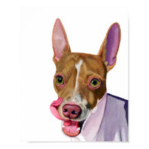 水彩犬のアートワークプリント