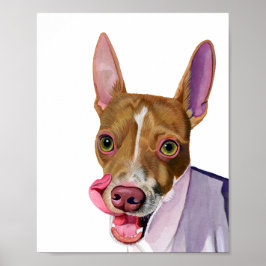 水彩犬のアートワークプリント ポスター