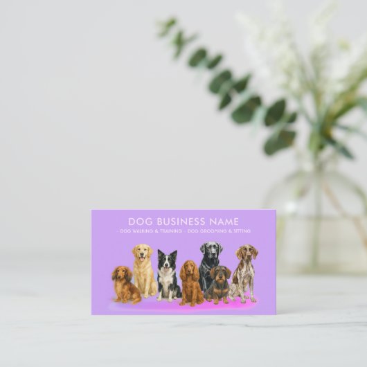 水彩犬のグルーミング 名刺 (スタンド正面)