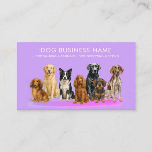 水彩犬のグルーミング 名刺 (正面)