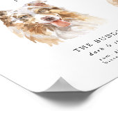 水彩犬のシグネチャードリンク結婚ズのバーサイン ポスター (角)