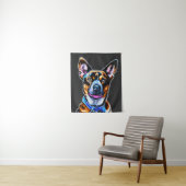 水彩犬のポートレートハンド色彩の鮮やか、孤立犬 タペストリー (インサイチュ)