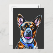 水彩犬のポートレートハンド色彩の鮮やか、孤立犬 ポストカード (正面/裏面)