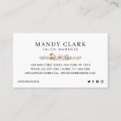 水彩犬の品種ワイルドフラワーペットトリマー 名刺 (裏面)