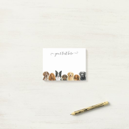 水彩犬の品種 ポストイット (デスク上)