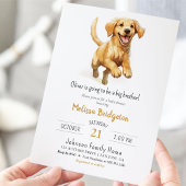水彩犬の大きいお兄さんベビーシャワー 招待状