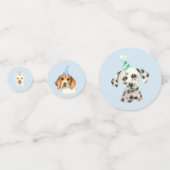 水彩犬の子犬の誕生日パーティー コンフェッティ (裏面)