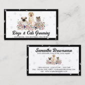 水彩犬の猫を手にプリント – Pet Sister 名刺 (正面/裏面)