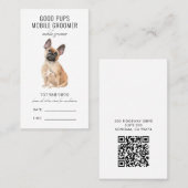水彩犬の移動ペットトリマーQRコード 予約カード (正面/裏面)