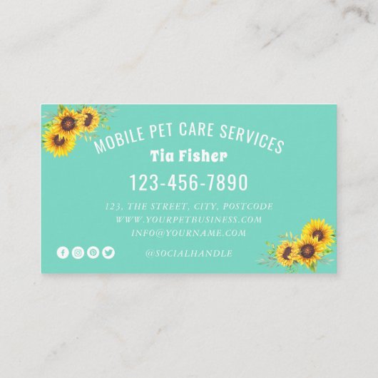 水彩犬の繁殖ペットトリマー名刺 名刺 (裏面)