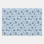 水彩犬の足のラッピング紙セット3 ラッピングペーパーシート (正面)