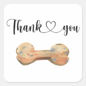 水彩犬の骨のカスタムサンキューカード スクエアシール (正面)
