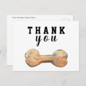 水彩犬の骨カスタムサンキューカード ポストカード (正面/裏面)