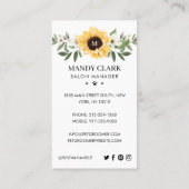 水彩犬ひまわりフローラリースペットケア 名刺 (裏面)