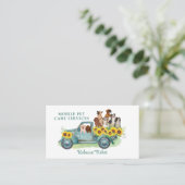 水彩犬グルーミングペットケアサービス 名刺 (スタンド正面)