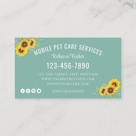 水彩犬グルーミングペットケアサービス 名刺 (裏面)