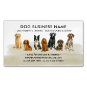 水彩犬グルーミング歩く座り搭乗 マグネット名刺 (正面)