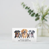 水彩犬サービ気にス歩く座席盤 名刺 (スタンド正面)