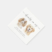 水彩犬シグネチャードリンク結婚ズ・ナプキン スタンダードカクテルナプキン (角)