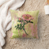 水彩犬バラ枕 クッション (ブランケット)