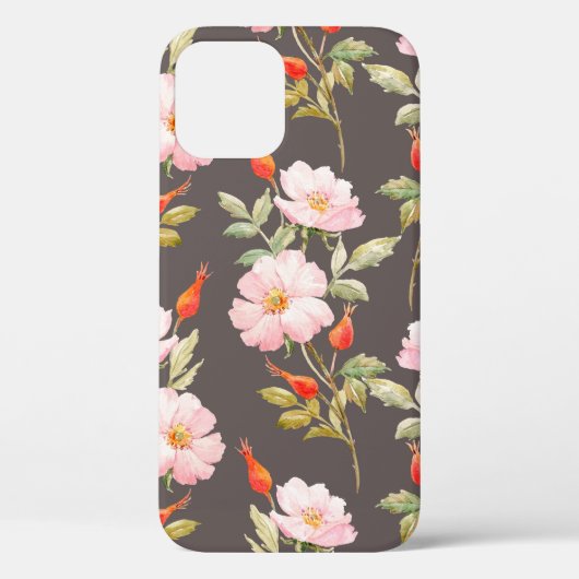 水彩犬バラ花柄 Case-Mate iPhoneケース (裏面)