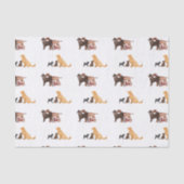 水彩犬パターンティッシュペーパー 薄葉紙 (正面)