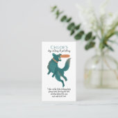 水彩犬フリスビードッグウォーカーペットシッター 名刺 (スタンド正面)