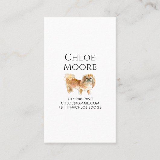 水彩犬フリスビードッグウォーカーペットシッター 名刺 (裏面)