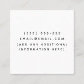 水彩犬ペットシッタードッグウォーカー気に動物 スクエア名刺 (裏面)