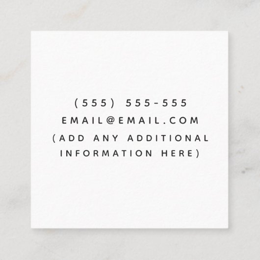 水彩犬ペットシッタードッグウォーカー気に動物 スクエア名刺 (裏面)