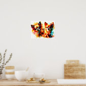 水彩犬ポスター ポスター (キッチン)