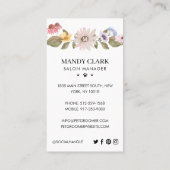 水彩犬ワイルドフラワーリースペットケア 名刺 (裏面)