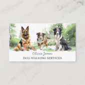 水彩犬歩くペット着座名刺 名刺 (正面)