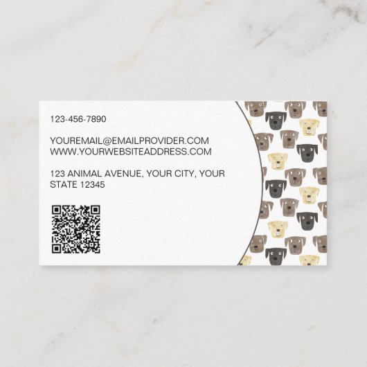 水彩犬歩く名刺 名刺 (裏面)