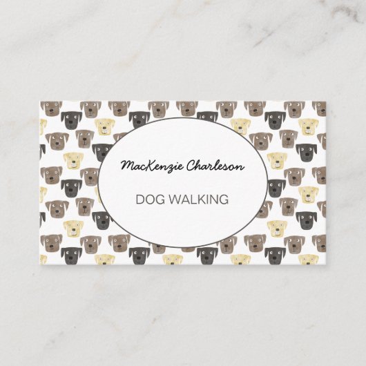 水彩犬歩く名刺 名刺 (正面)