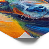 水彩犬絵を描ポスター ポスター (角)